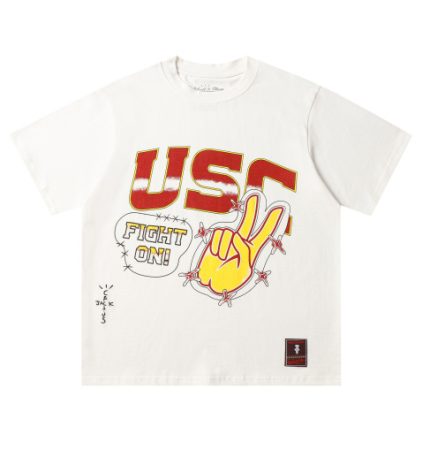 Travis-Scott-x-Mitchell-Ness-USC-Trojans-Hand-Drawn-T-Shirt